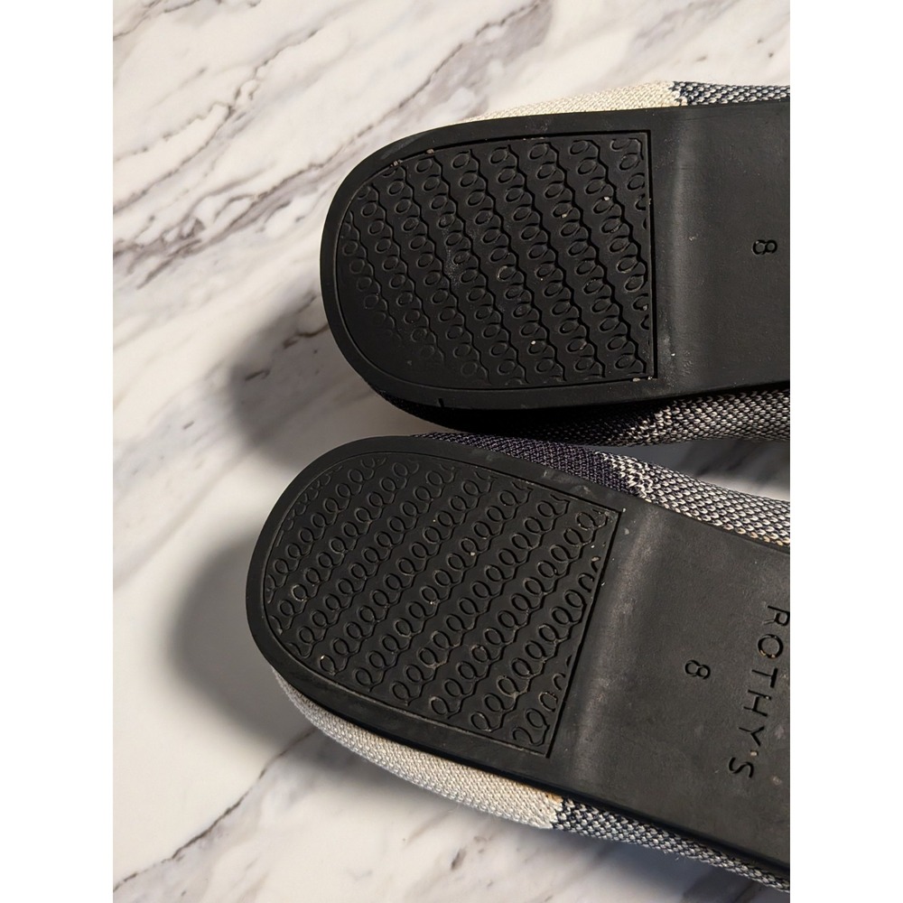 ROTHYS The Flats Women's Buffalo Plaid Round Toe Black Cream Flats Size 8 - Picture 10 of 11